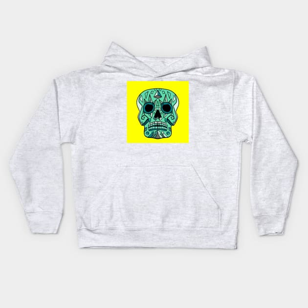 Candy skull 4 Kids Hoodie by fakeface